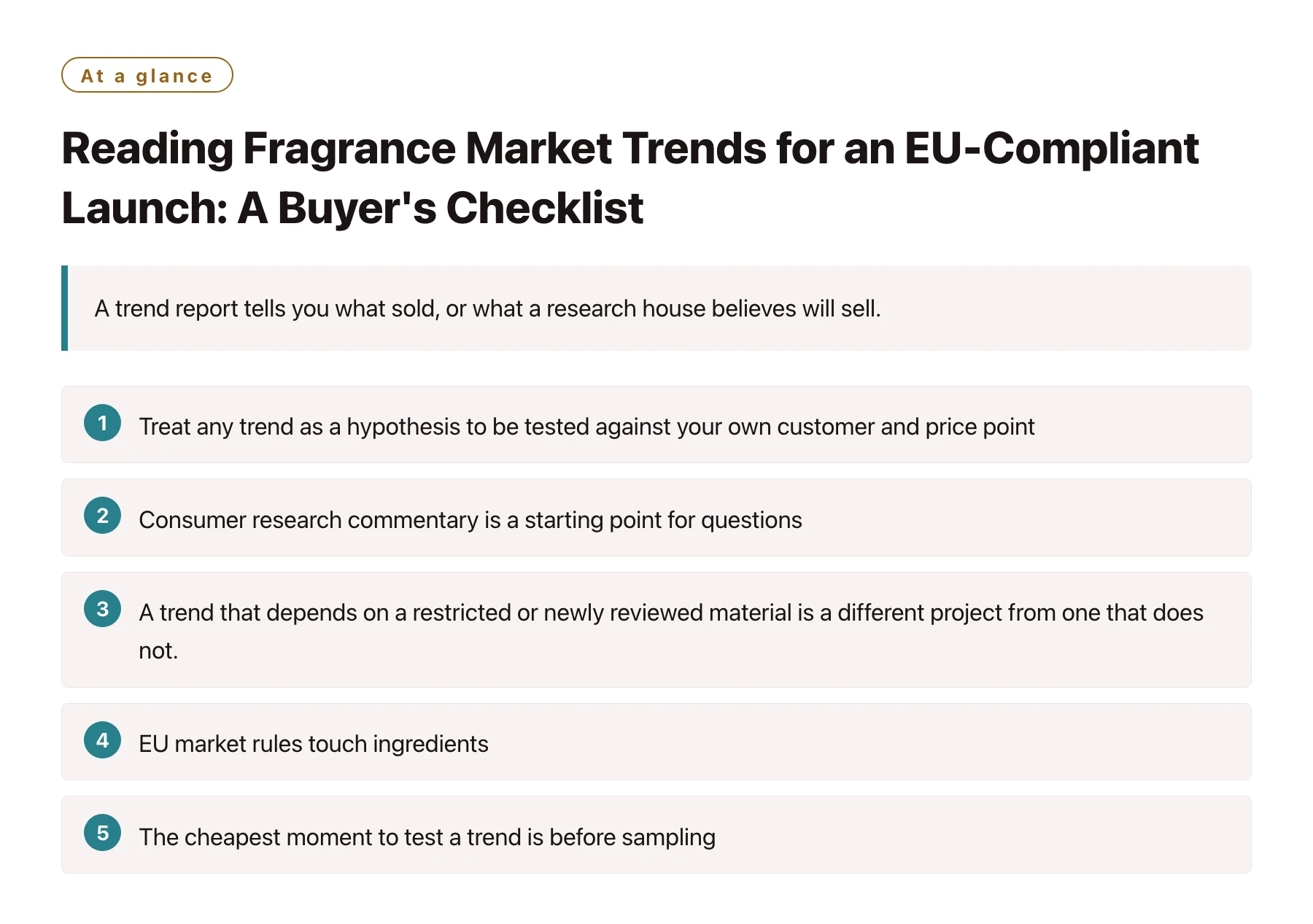 Reading Fragrance Market Trends for an EU-Compliant Launch: A Buyer's Checklist——全文要点速览